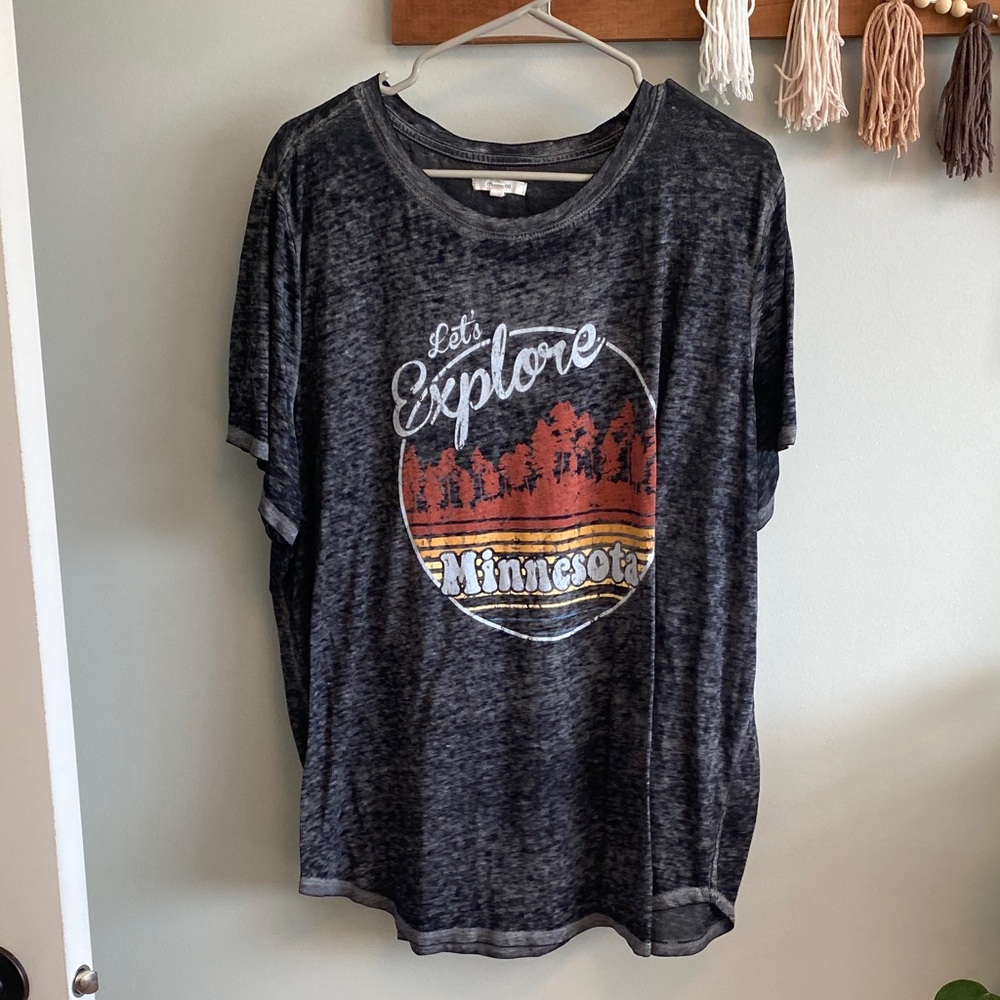 Maurices Black Graphic Tee - Let's Explore Minnesota
